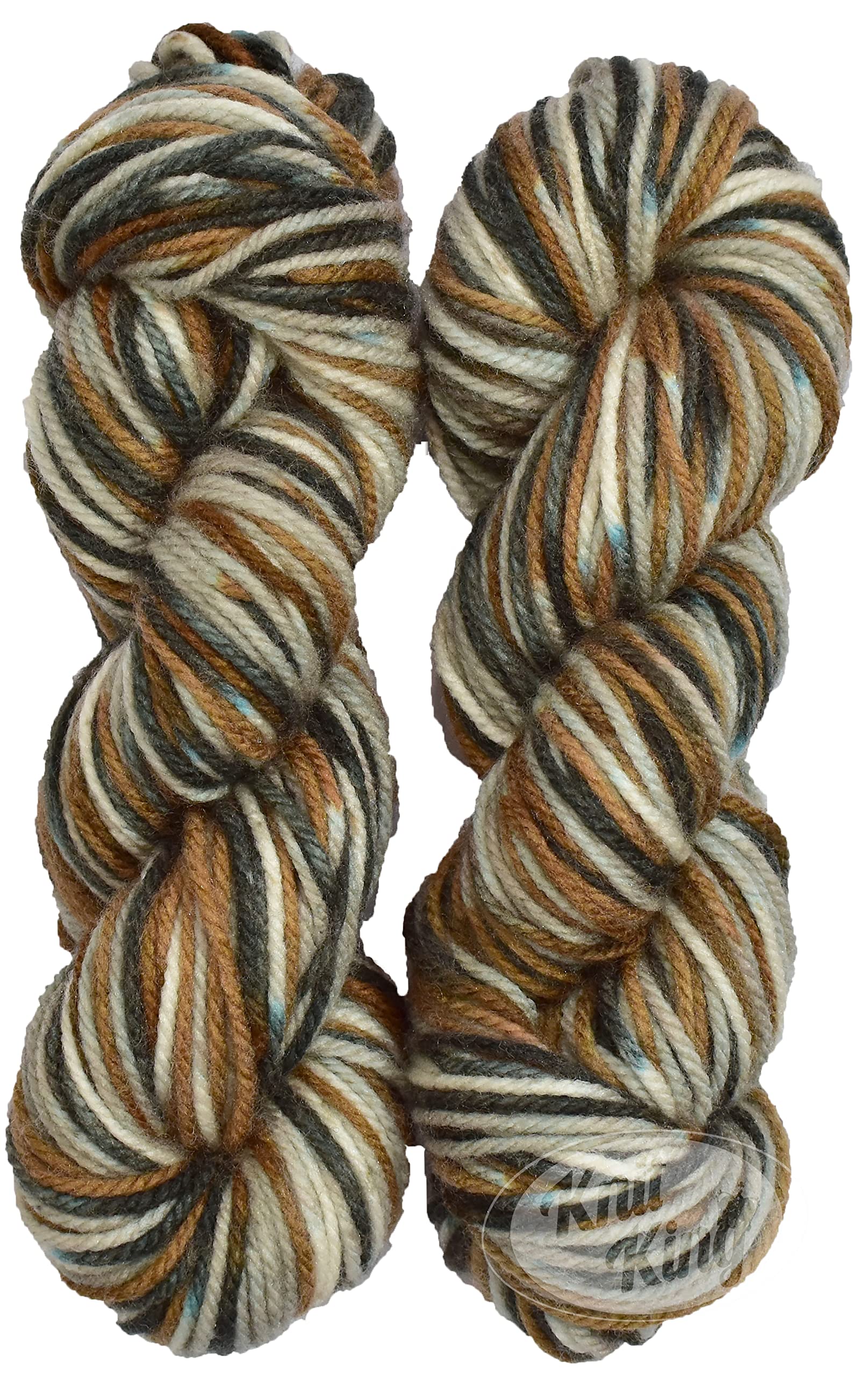 KNIT KING Knitting Yarn Thick Chunky Wool, Varsha Coffee Mix 300 GMS Best Used with Knitting Needles, Crochet Needles Wool Yarn for Knitting.-UArt-ABCA