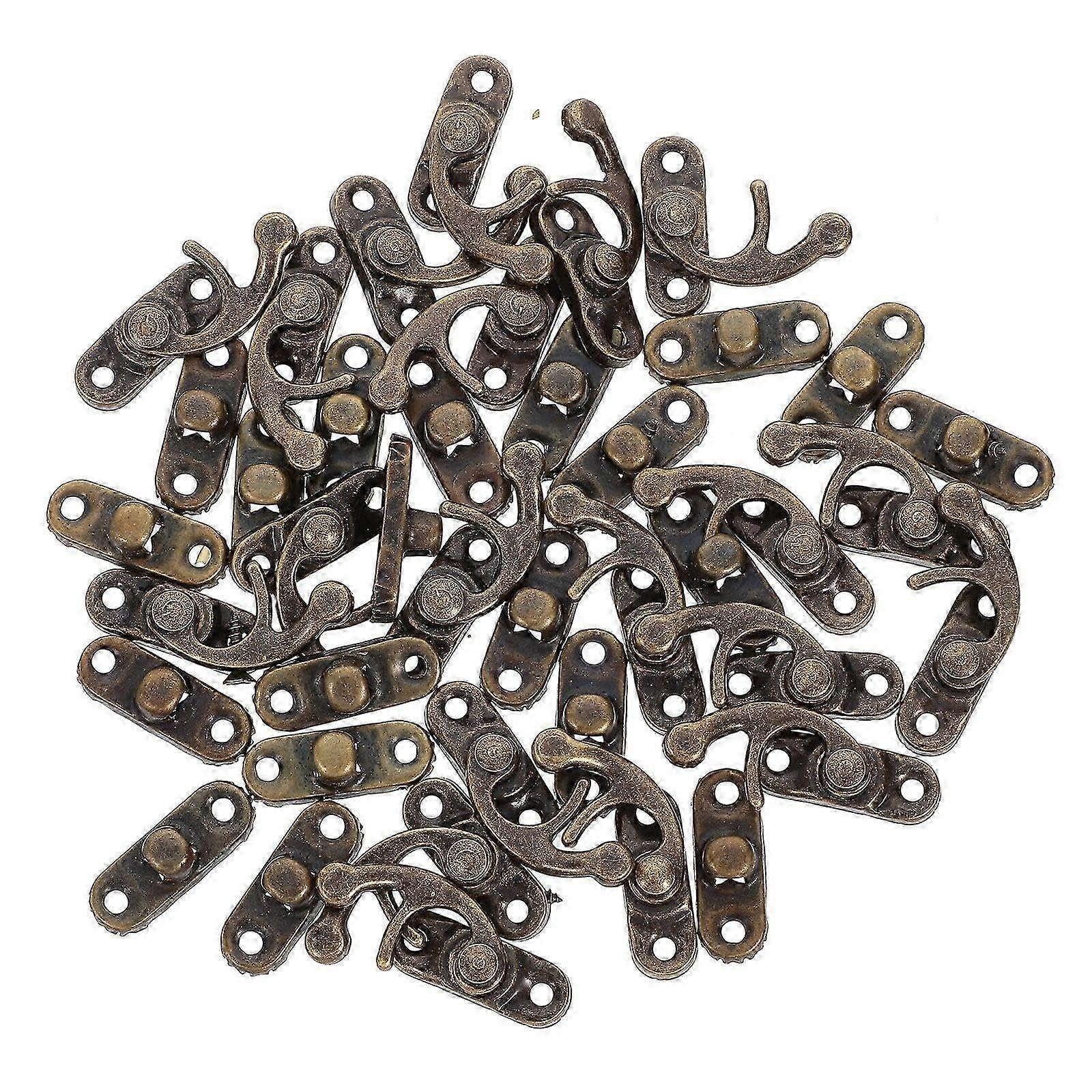 Joyhappst Image Color 20Pcs Antique Cabinet Latch Vintage Latch Hasp Vintage Buckle Bronze Color Decorative Hasp Latch Hardware Bronze For Wooden Box Case Drawer Cabinet Le