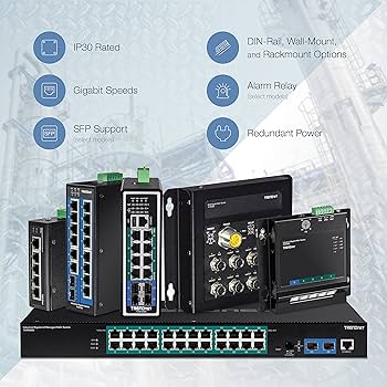Amazon.com: TRENDnet 5-Port Hardened Industrial Gigabit DIN