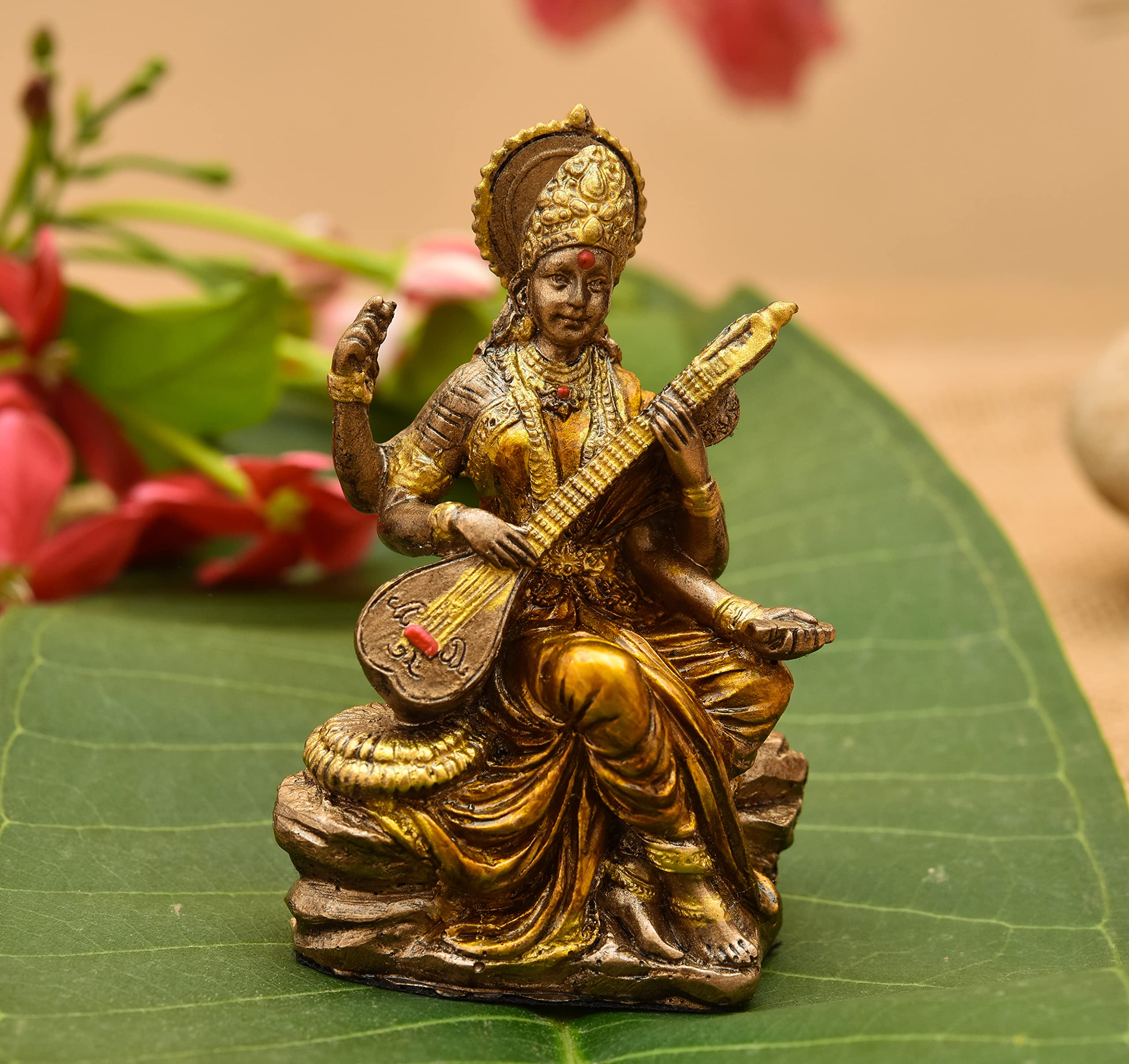 Buy Archna Handicraft Antique Look Polyresin (Cold Cast) Saraswati Ji