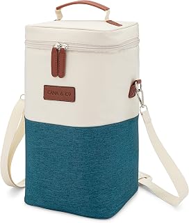 Cana & Co 4 Bottle Wine Carrier - Wine Cooler Bag - Perfect Wine Tote for Picnics, Travel, Restaurants - Wine Bag for Beverages and Snacks - Great for Wine Gifts for Wine Lovers