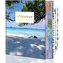 CAGIE Planner 2026-2027 Weekly and Monthly,18 Month Jul. 26-Dec. 27 Planners Calendar with Hourly Timeslot, 10"x11.5", Large Hardcover Spiral Daily Planner with Tab for Work, Home,Teacher, Sea