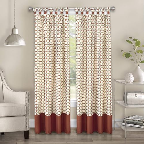 Achim Home Furnishings Cortina de ventana Callie con pestaña en los puños, 52 x 84 pulgadas, especiabronceado