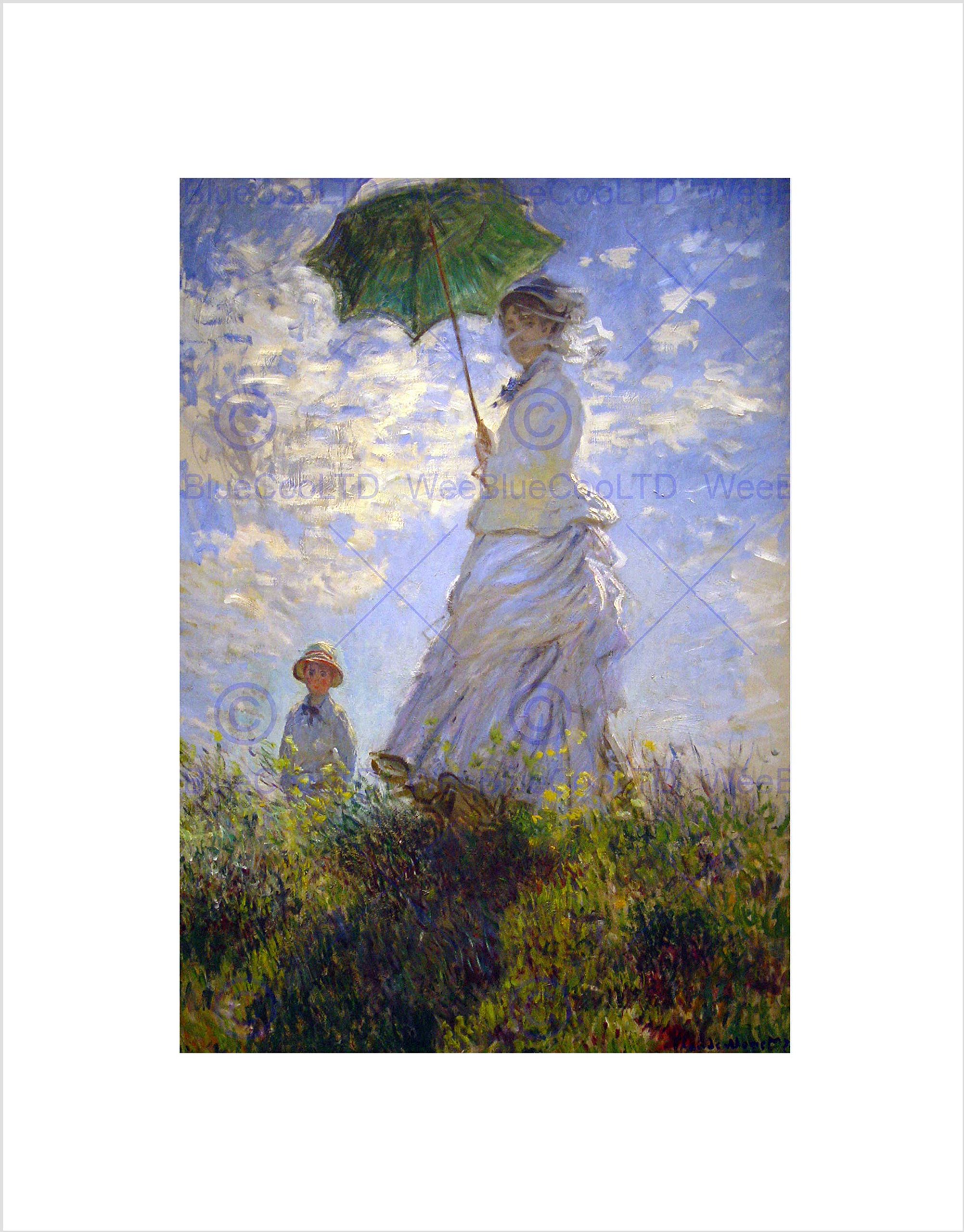Wee Blue Coo Claude Monet Umbrella Old Master Art Picture Wall Art Print