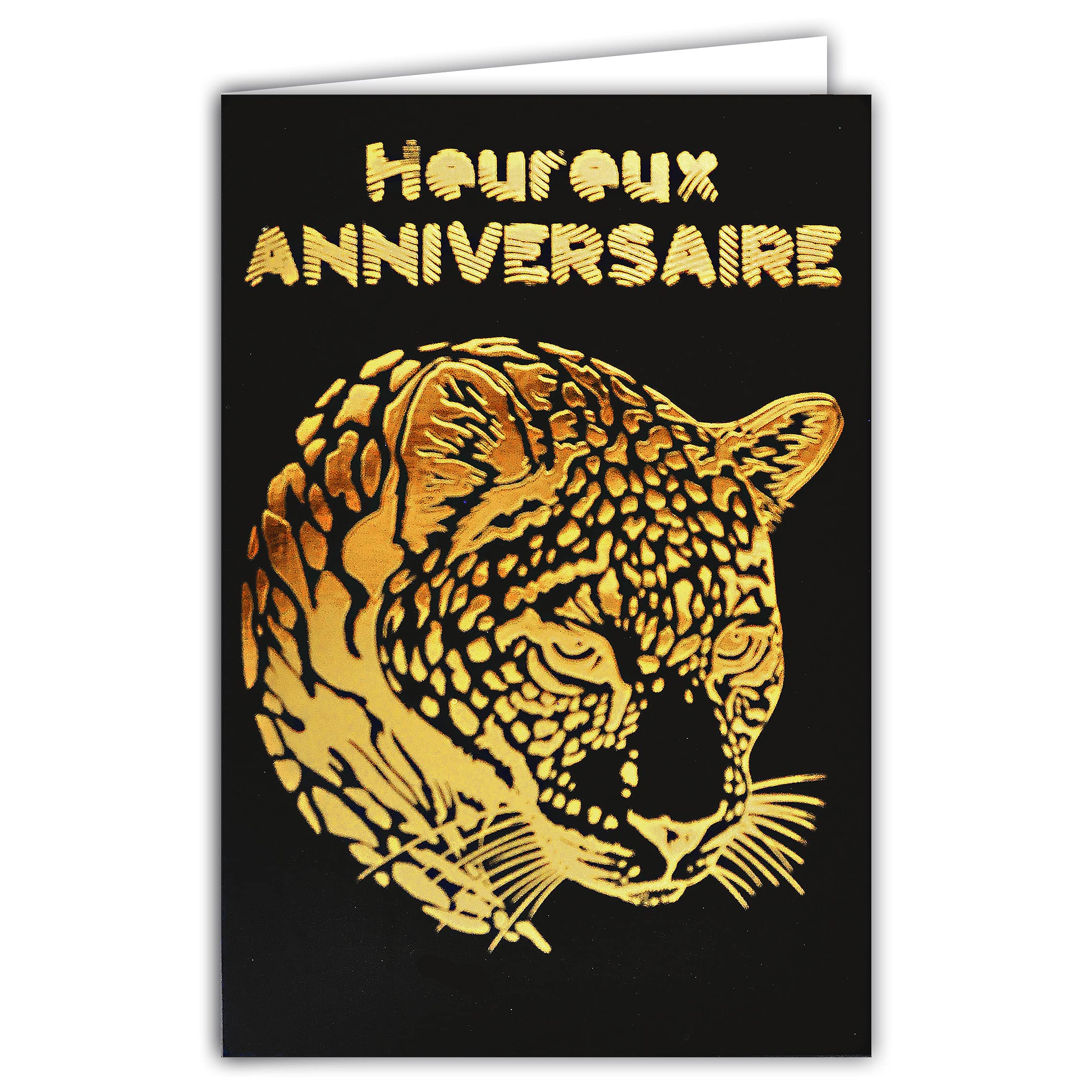 AFIE Geburtstagskarte „Happy Birthday“ Mit Katze & Fliege – Schwarz-gold, Glänzend Und Stylisch