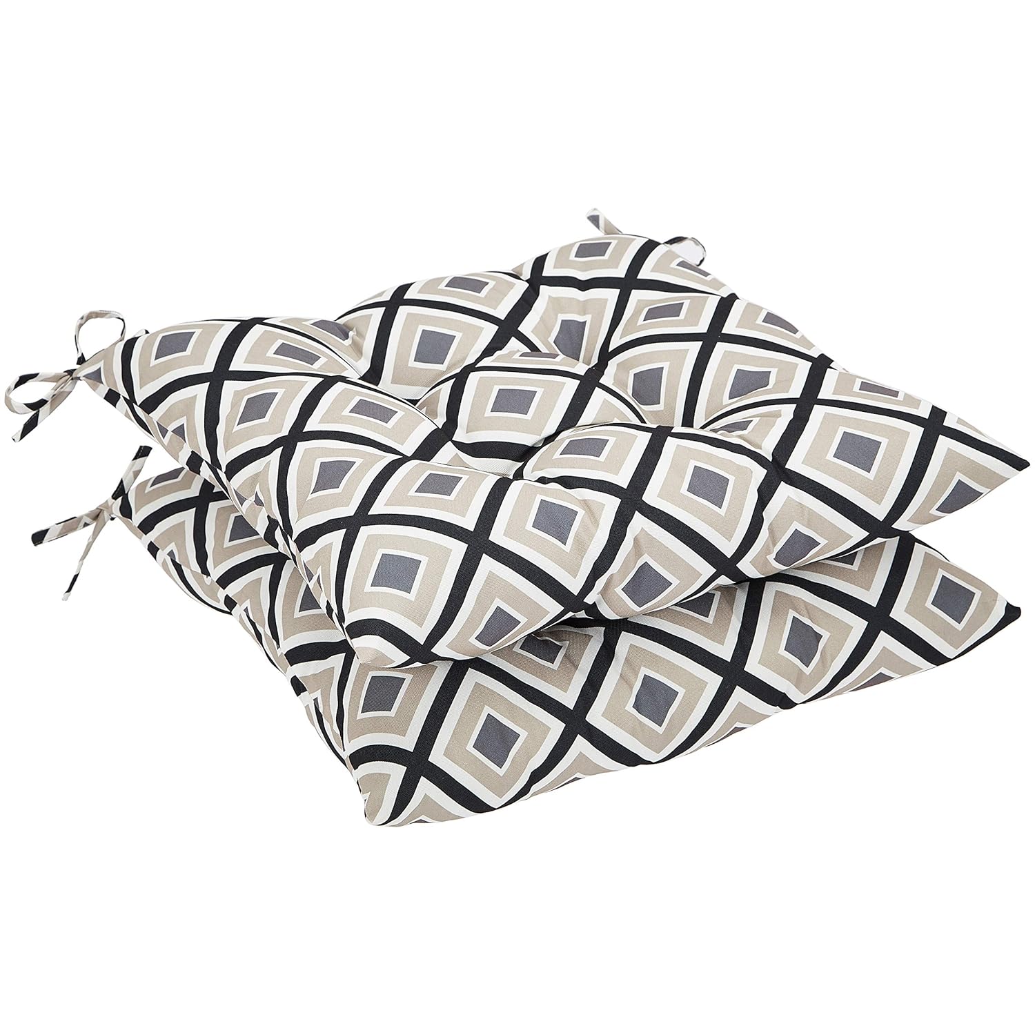 Buy AmazonBasics Polyester Canvas Tufted Outdoor Square Seat Patio Cushion Pack of 2, Black