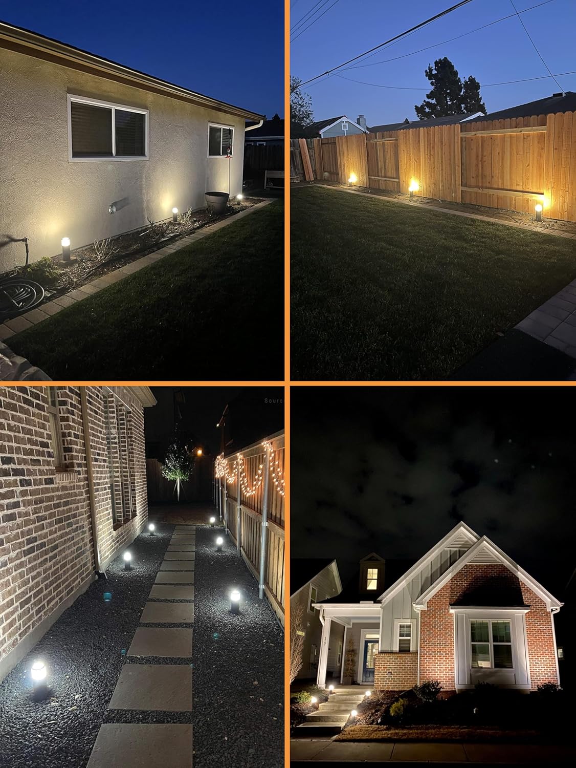 5CCT Low Voltage Bollard Pathway Lights, 4.5W 320LM 12-24V AC/DC Aluminum Waterproof Outdoor Landscape Cylinder Path Light, Glass head 4FT Corded with IP65 Wire Nuts, 4Pack 1800/2200/2700/4000/5000K