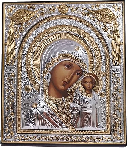 Virgin Mary of Kazan Kazanskaya Silver Orthodox Icon/Greek/Handmade