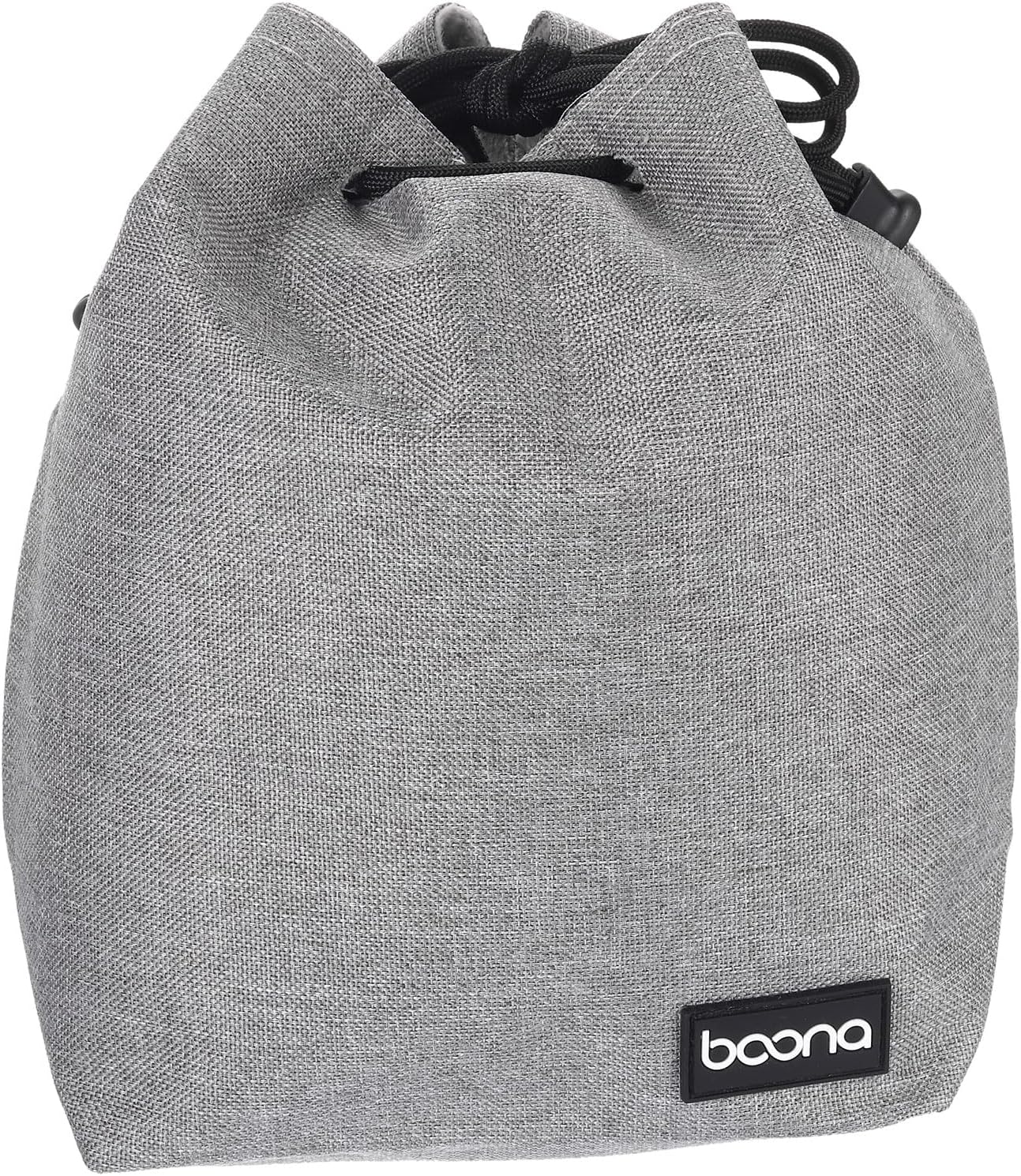 PATIKIL Soft Drawstring Lens Case, Lens Pouch Bag with Cotton Pad 5.91" x 3.94" Thick Fleece Cloth Camera Lens Bag for SLR Lens Water Cups, Grey