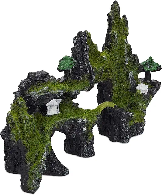 Relaxdays Japanese Aquarium Rock Decoration - Aquarium Furnishing 17x23.5cm