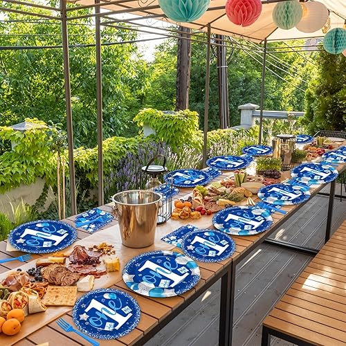 Miniatura 102 de Juego de 96 platos de fiesta de avión, servilletas, vajilla de avión, suministros para fiesta de cumpleaños, vajilla de papel desechable