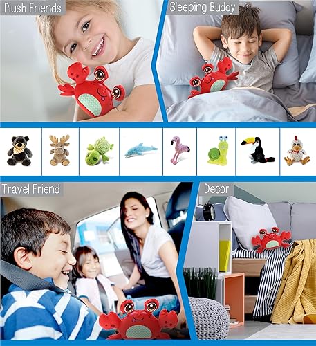 Miniatura 4 de DolliBu Juguete de peluche de cangrejo, para niños y adultos, juguete de peluche de cangrejo abrazable, lindos animales de peluche para niñas y