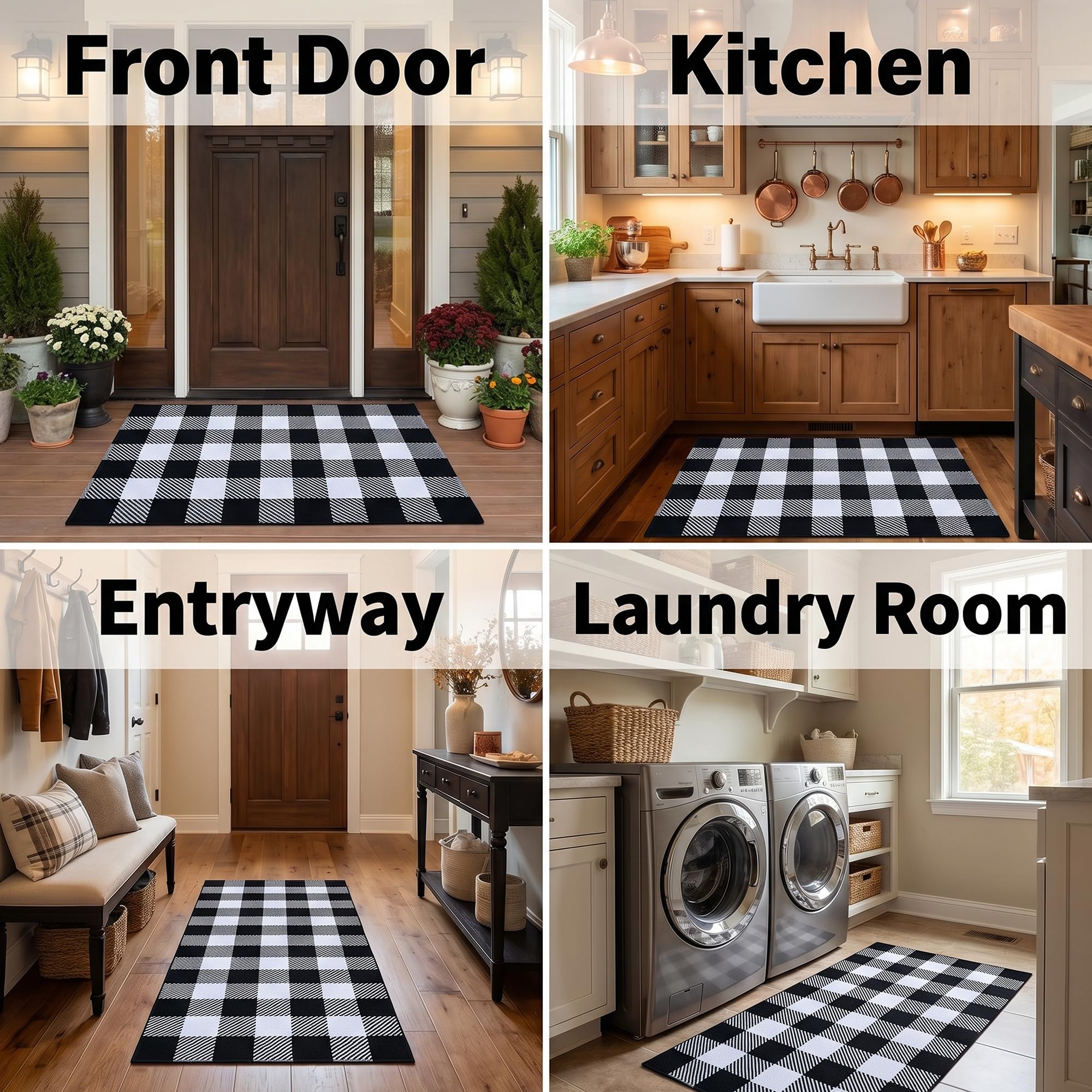 Black & White Buffalo Rug - Halloween Door Mat -4 Black & White Buffalo Rug - Halloween Door Mat -4