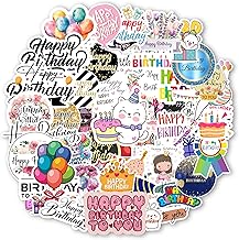 SIGN EVER 54 PCs Birthday Stickers for Journaling DIY Page Decor Cards Making Craft Gift Box Happy Birthday Scrapbook Stickers