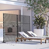 Vista 24 de Domi - Pantalla de privacidad de metal, paneles de pantalla de patio al aire libre, vallas decorativas, soporte divisor de espacio para habitación