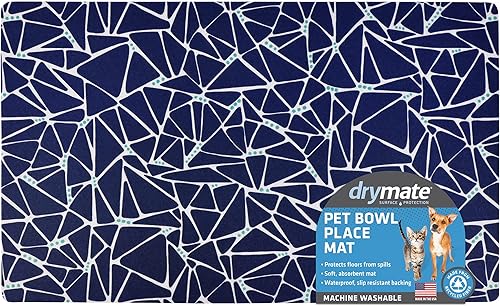 Miniatura 188 de Drymate Mantel individual con tazón para mascotas, tapete de alimentación de alimentos para perros y gatos, tela absorbente, respaldo impermeable