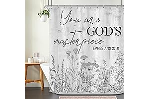 Rustic Floral Christian Scriptures Bible Verses Shower Curtain