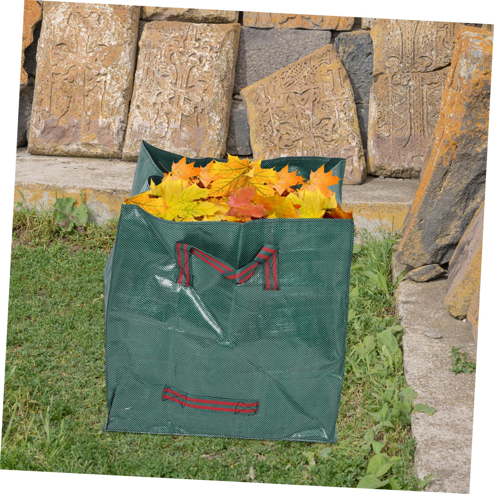 2 Stück Grün Pp Laubsäcke Faltbar Große Gartensäcke Herbst Feier
