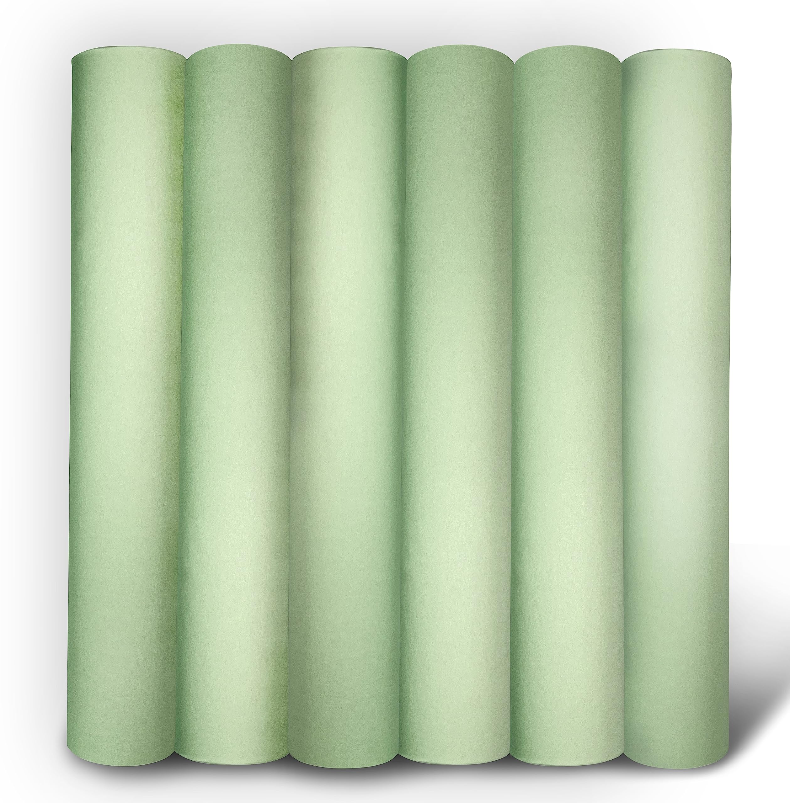 Papel Camilla Verde 1 Capa - 59 cm ancho ±70 m longitud 6 Rollos - Papel de Camilla Estética, Papel Camilla Masaje