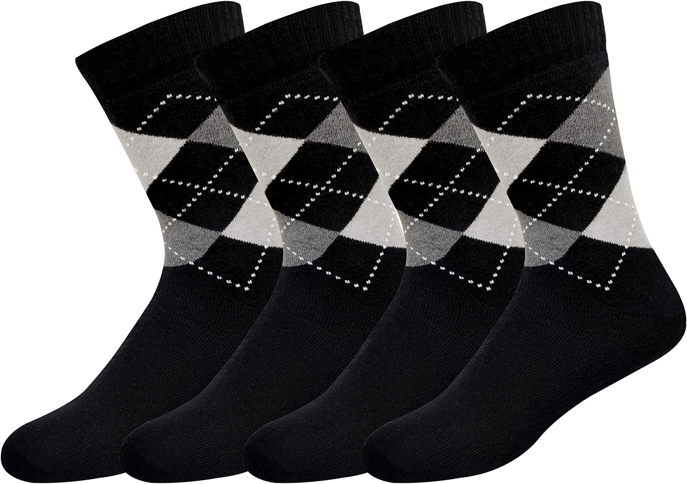 ARKYLE Socks for Men Cotton Crew Socks with Cushion (Multicoloured, Free Size), Pack of 4