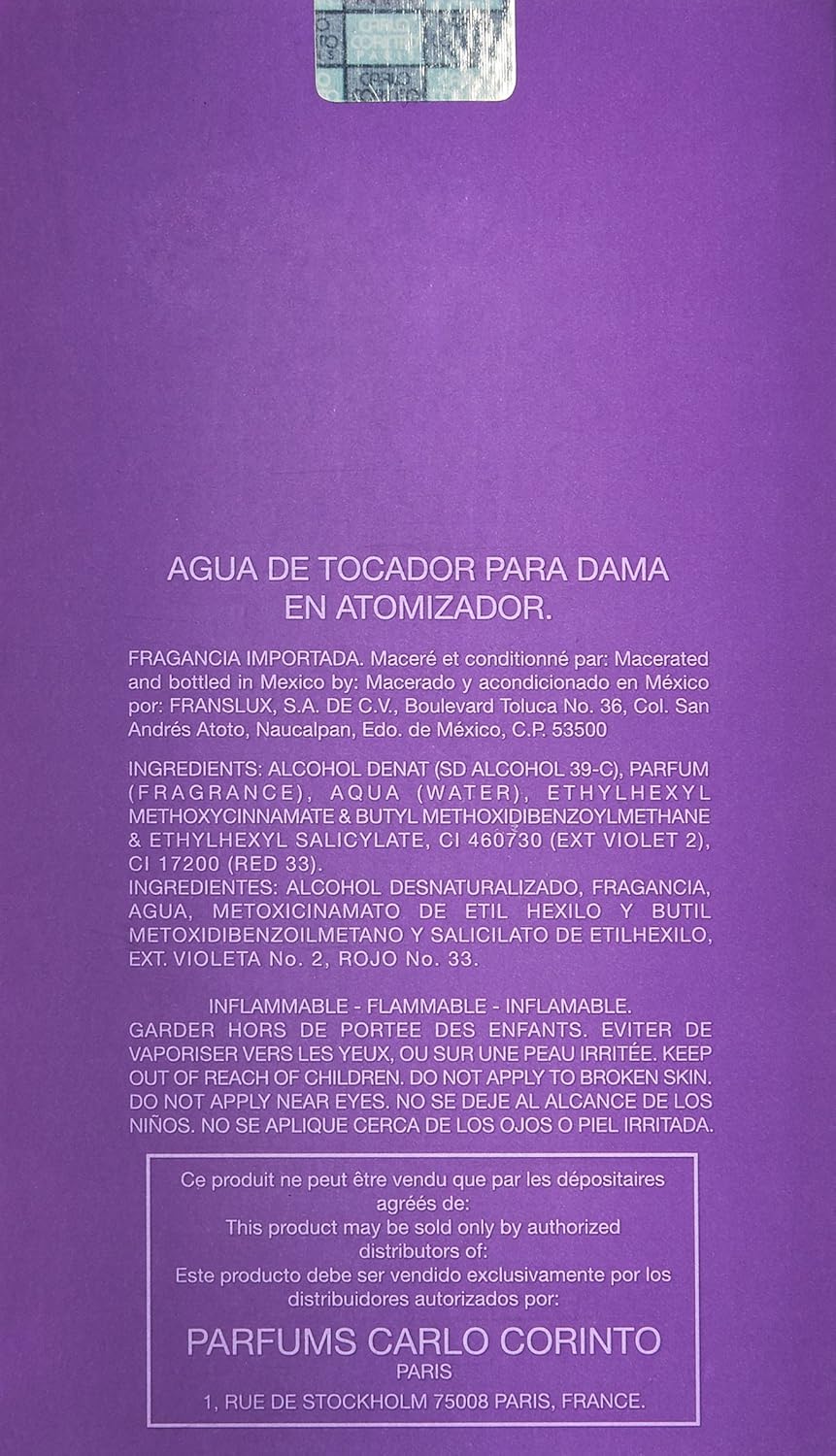 Carlo Corinto Perhaps Eau de Toilette Spray for Women, 3.3 Ounce