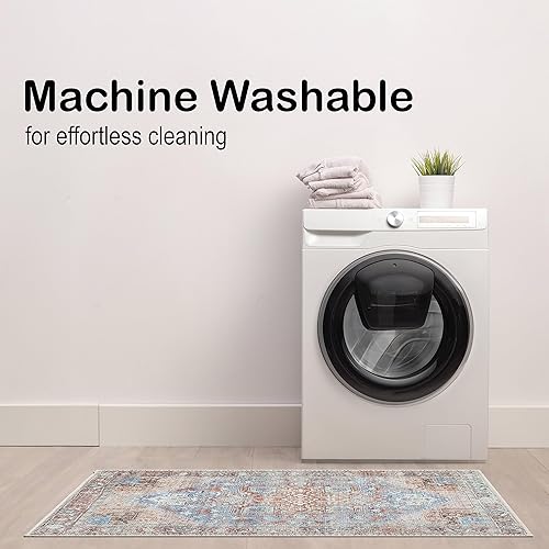 Miniatura 6 de Adiva Rugs Alfombra de área lavable a máquina de 2 x 3 pies con parte trasera antideslizante para sala de estar, dormitorio, cuarto de baño, cocina,