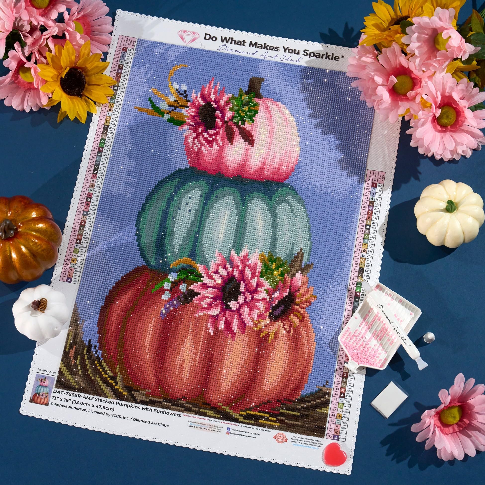 Amazon.com: DIAMOND ART CLUB Stacked Pumpkins with Sunflowers