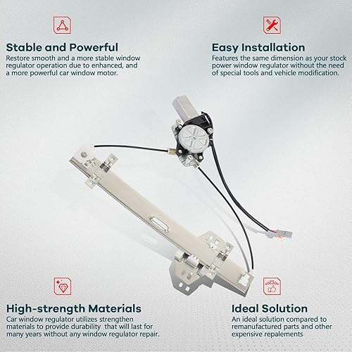 Miniatura 10 de Elevalunas eléctrico con motor delantero izquierdo del lado del conductor se adapta a 2003-2006 para Acura MDX 748-916 72250S3VA52