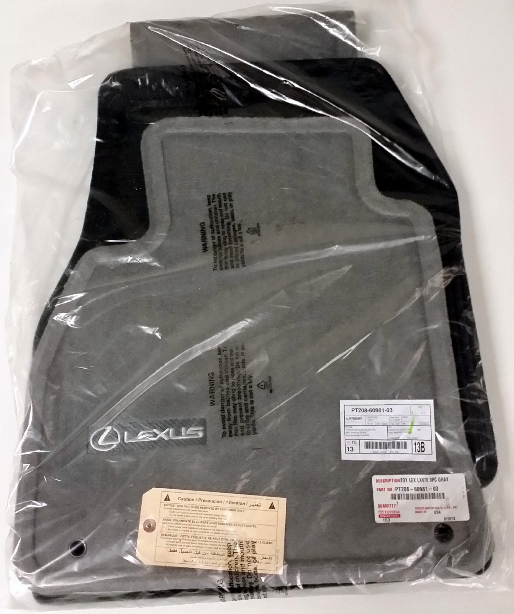 Buy Toyota Genuine Parts PT2086098103 OEM Lexus LX470 Gray Carpet