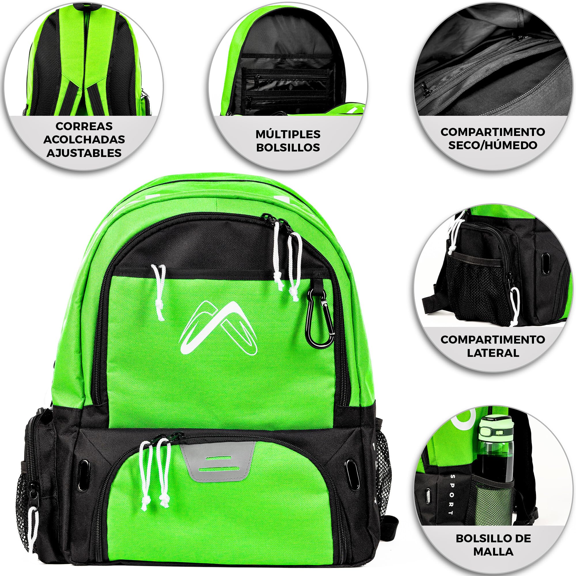 Fußball Basketball Voley Handball Rucksack mit Schuhfach und Ballfach | Sportrucksack für Jungen und Mädchen