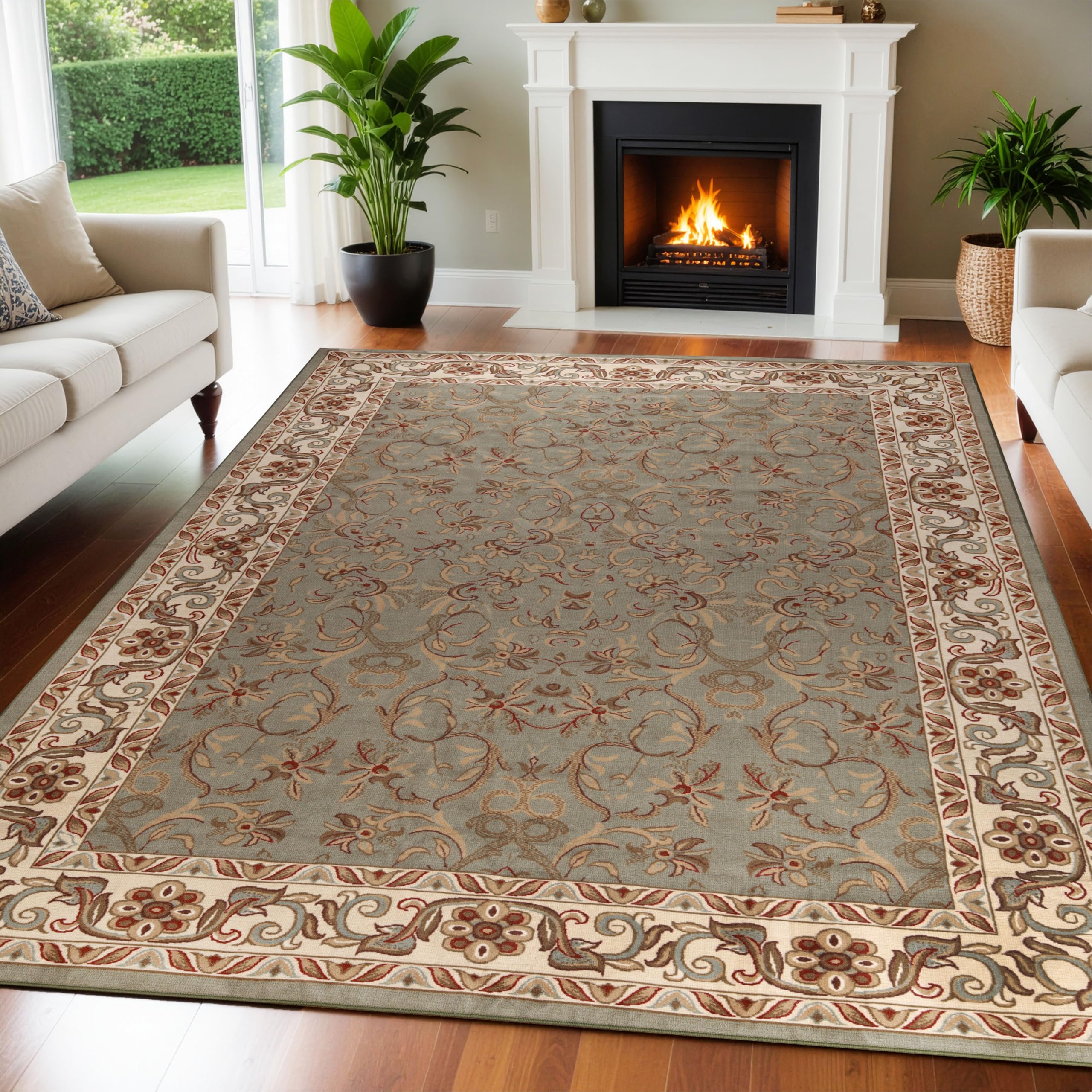Photo 1 of Superior Indoor Area Rug, Washable Foldable Rug, 10'x14', Green