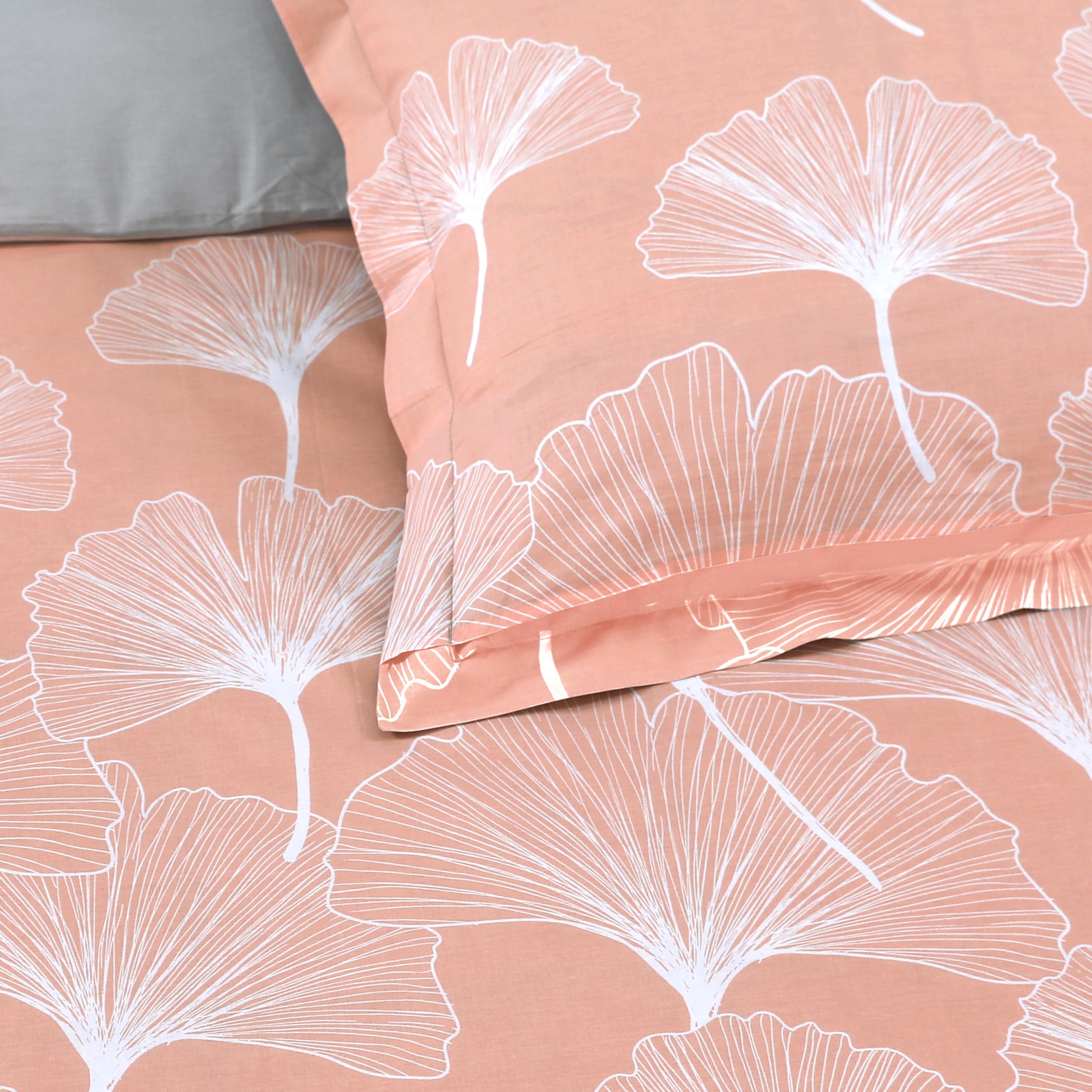 VISION - Set copripiumino reversibile Ginko Grigio – Set copripiumino 140 x 200 cm con 1 federa per cuscino per letto singolo – 100% cotone …