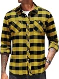 COOFANDY Camicia di flanella da uomo, a maniche lunghe, a quadretti, in - 1