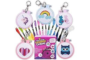 5 Stamped Cross Stitch Kits for Kids Ages 5-8, Needlepoint Embroidery Kits...