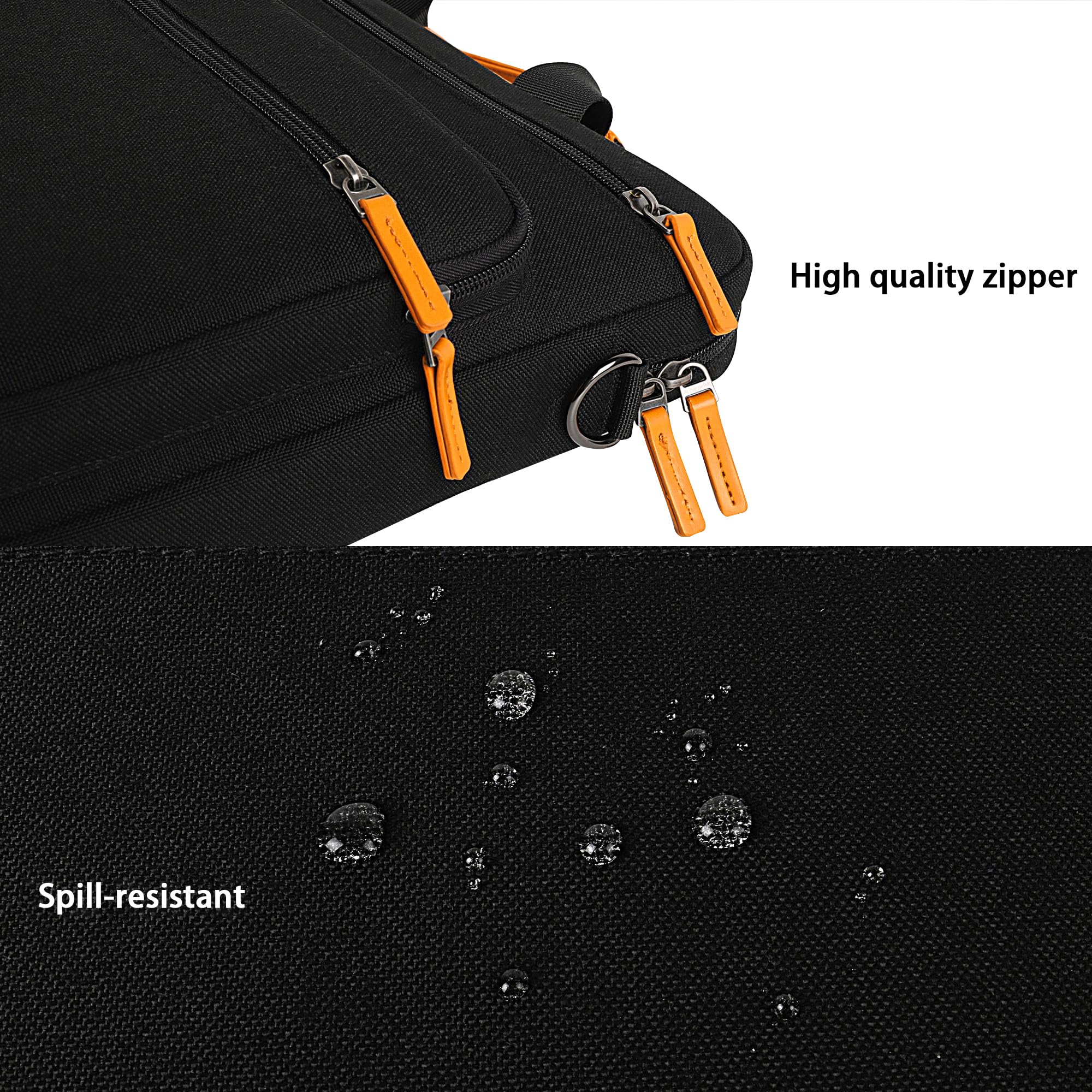 DOMISO Sacoche Ordinateur Portable 17,3 Pouces - Sac Messager Professionnel Résistante à l'Eau et Anti-Choc pour PC Portable 17-17,3" (Dell, HP, Lenovo, Acer, MSI, ASUS) - Noir+Marron