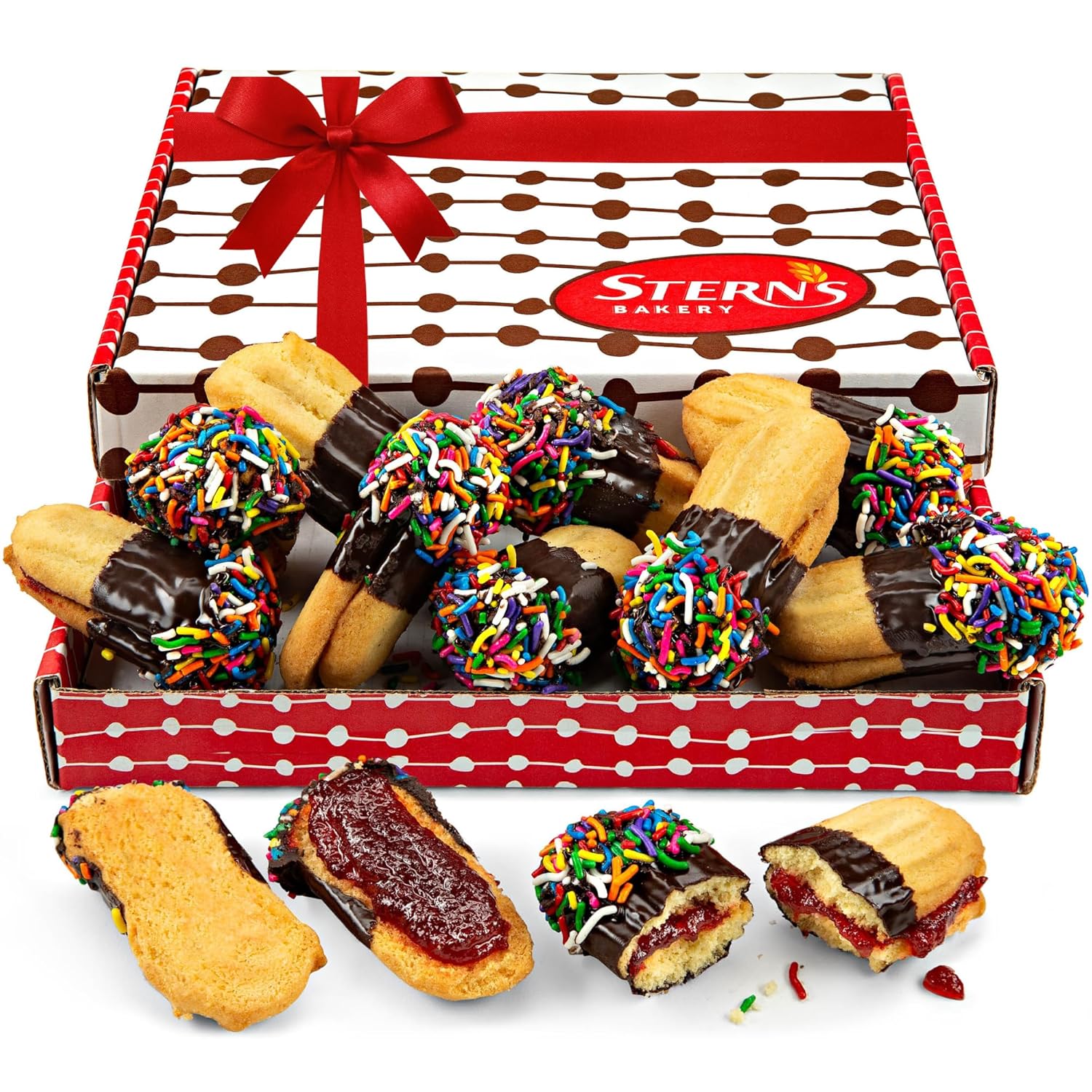 Italian Cookies Gift Box | Mothers Day Food Gift [10 Count] | Jam Filled Shortbread Cookies | Kosher, Dairy Free & Nut Free | Stern’s Bakery