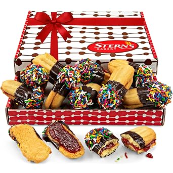 Italian Cookie Gift Box | 10 Count Assorted Jam Filled Shortbread Cookies | Gourmet Bakery Cookies | Kosher, Dairy Free & Nut Free | Sterns Bakery