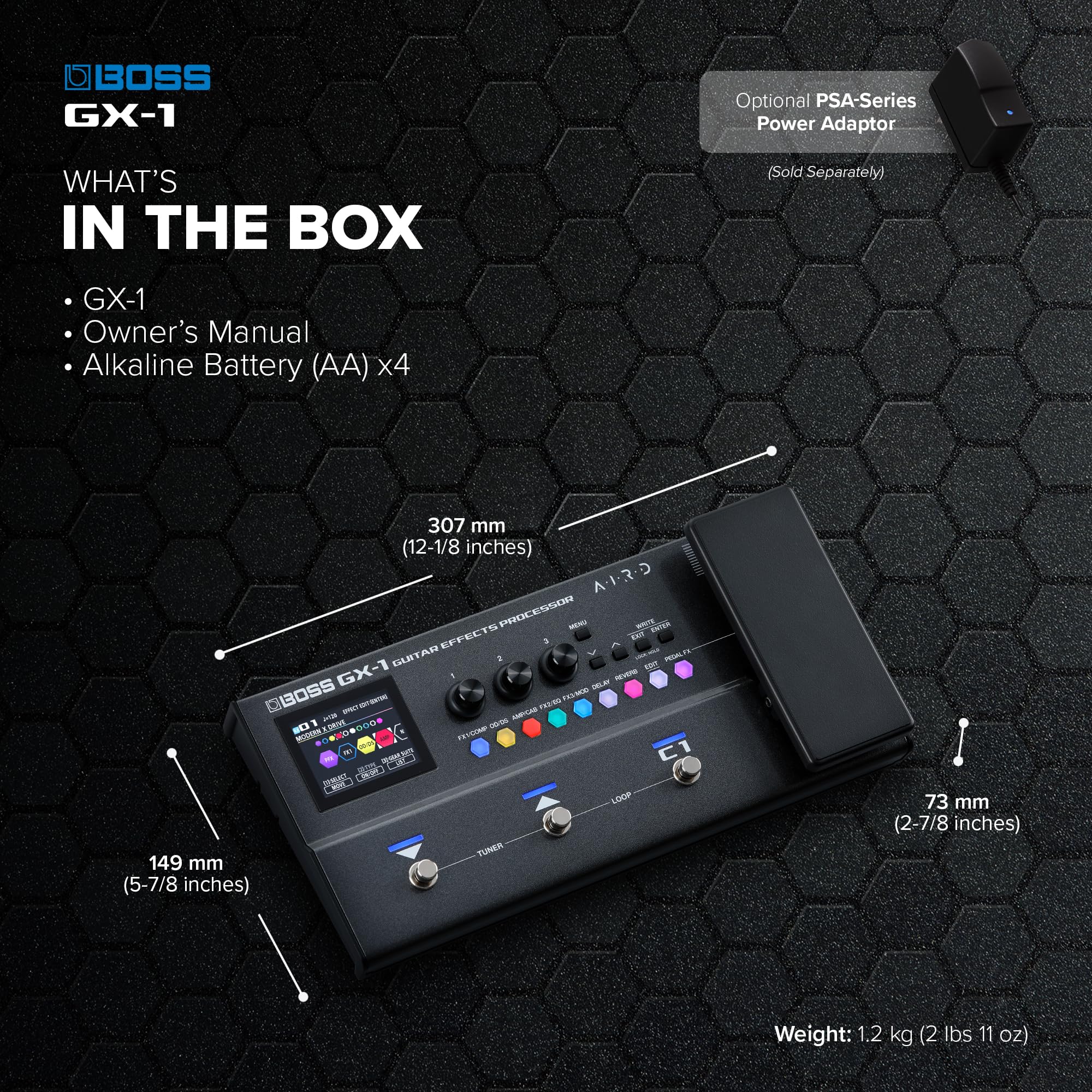BOSS GX-1 | Ultra-Portable Guitar Effects Processor | Packed with