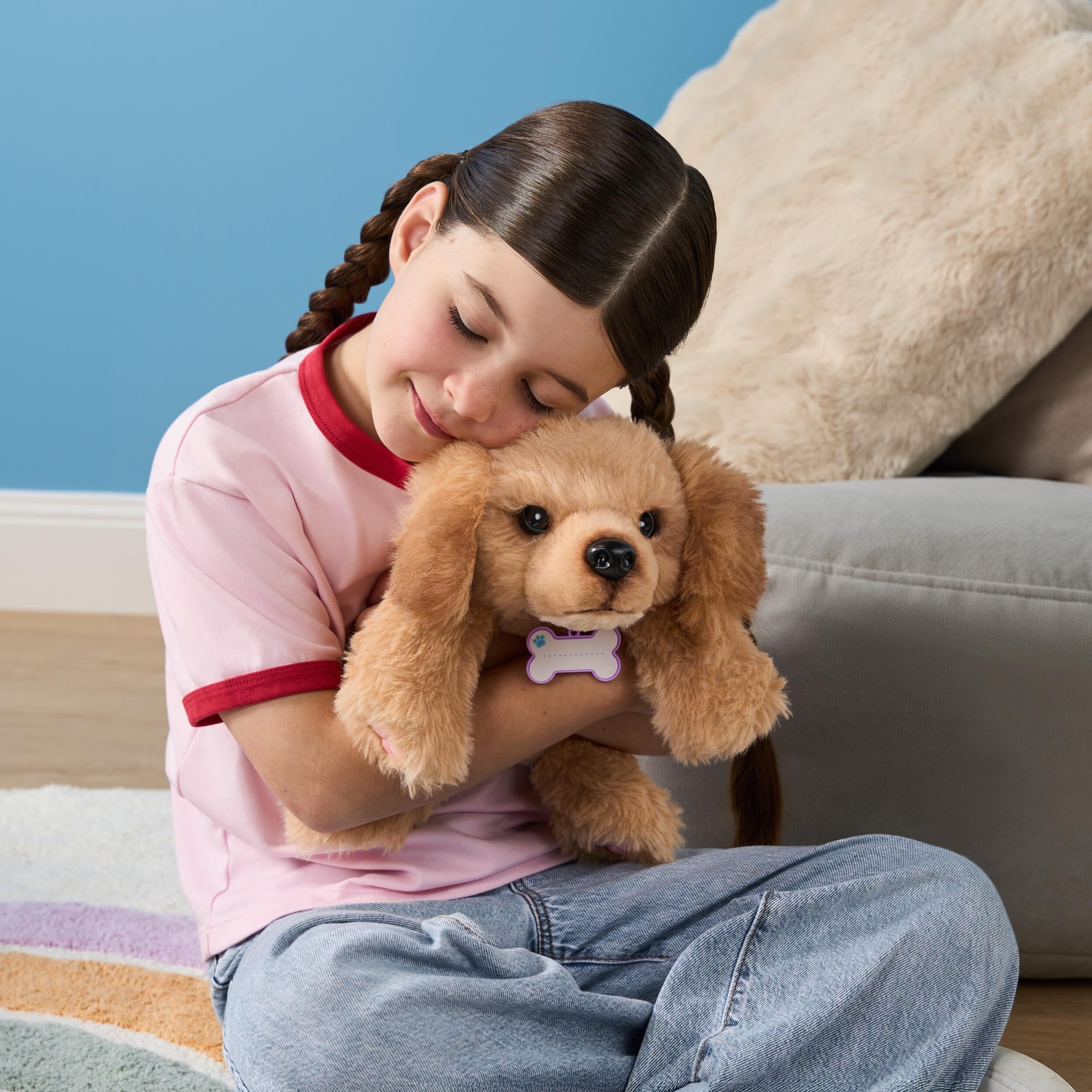 Little Live Pets My Really Real Puppy - Bailey - Peluche Interactivo con +60 Sonidos y reacciones - 32,8 cm - Parpadeo Realista - Come y emite Sonidos como un Perrito de Verdad - A Partir de 4 años