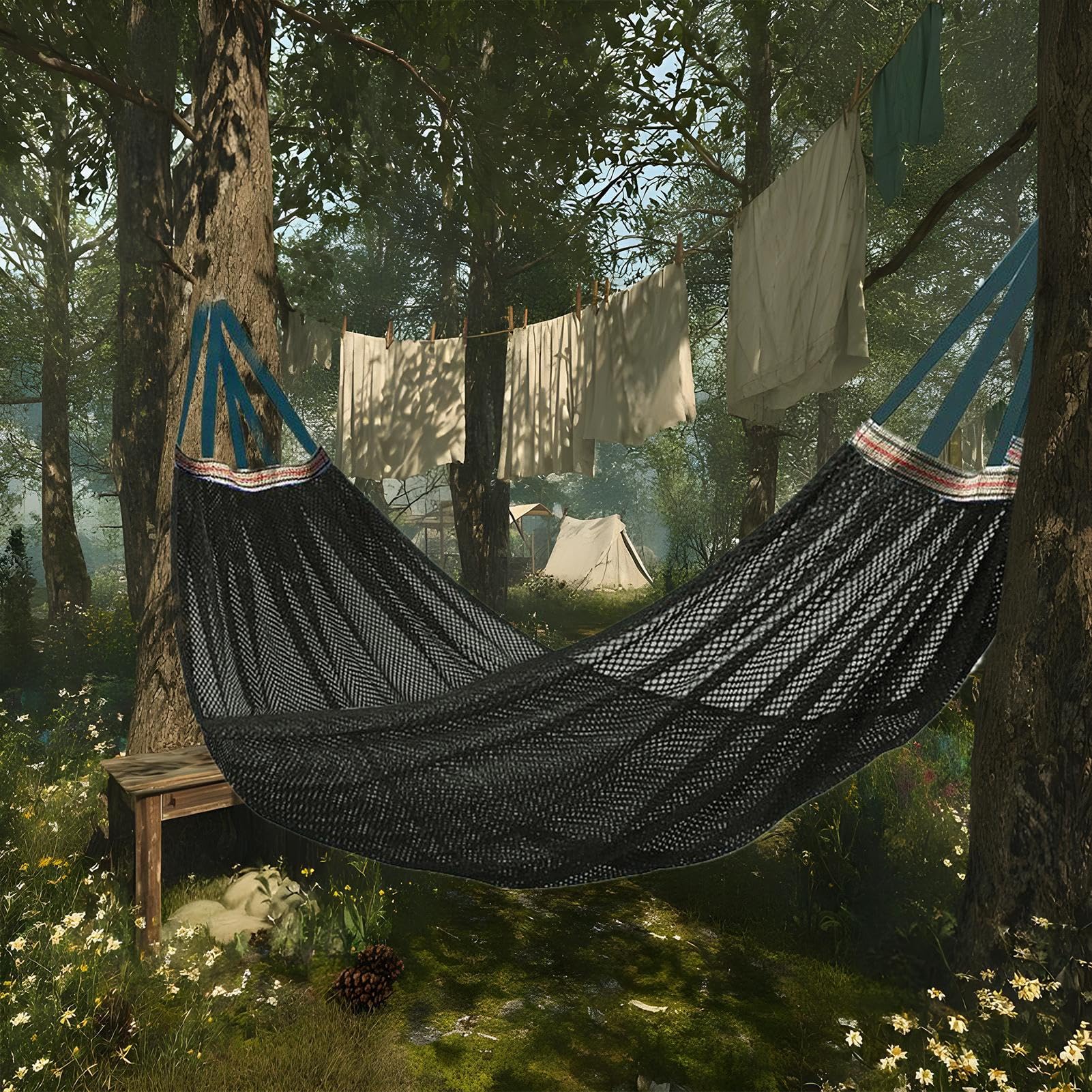 Tragbare Hängematte, Baum-Hängematte mit für den Außenbereich, maximale Kapazität 200 kg, für, Camping, Garten, Meditation, Reisen, Wandern Sonstiges