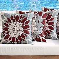 Vista 61 de Qahing Paquete de 4 fundas de almohada impermeables para exteriores de 16 x 16 pulgadas, fundas decorativas cuadradas de jardín para muebles