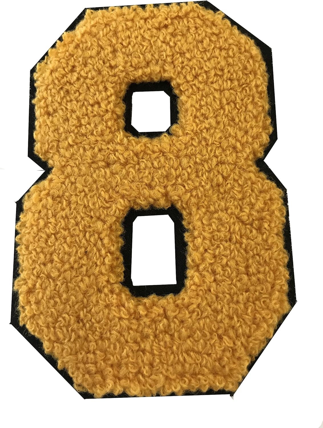 4 - RED ON White Chenille 8" VARSITIY Number Patches Ready to Iron-ON