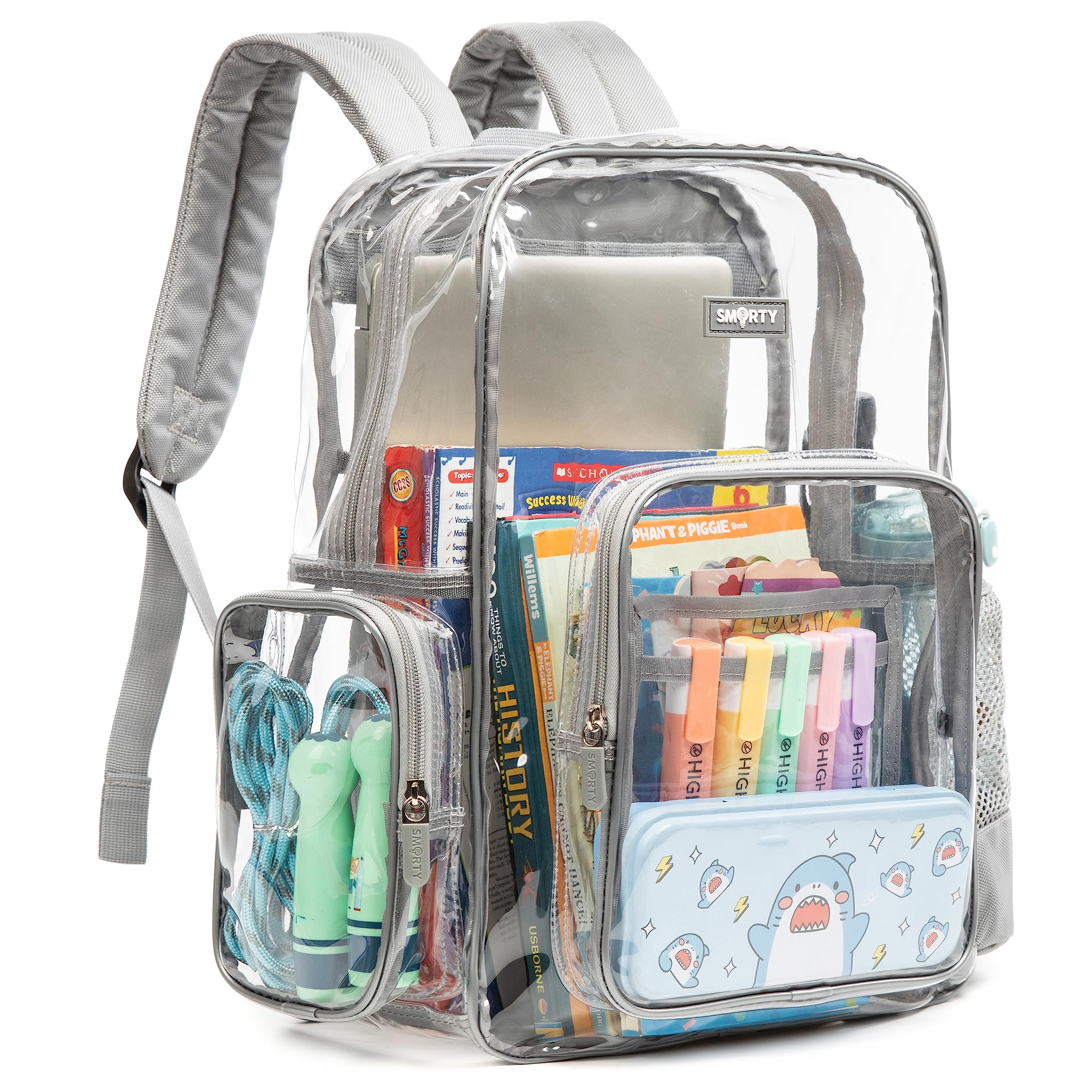 J.CARP Heavy Duty Clear Backpack - See Through Transparent Bag With Laptop Sleeve - View #4