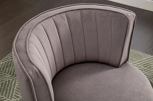 Miniatura 7 de NewCosmos Sillas giratorias de 360 grados para sofá, sillones redondos con tapizado ancho, silla de tela de terciopelo esponjoso para sala de estar,