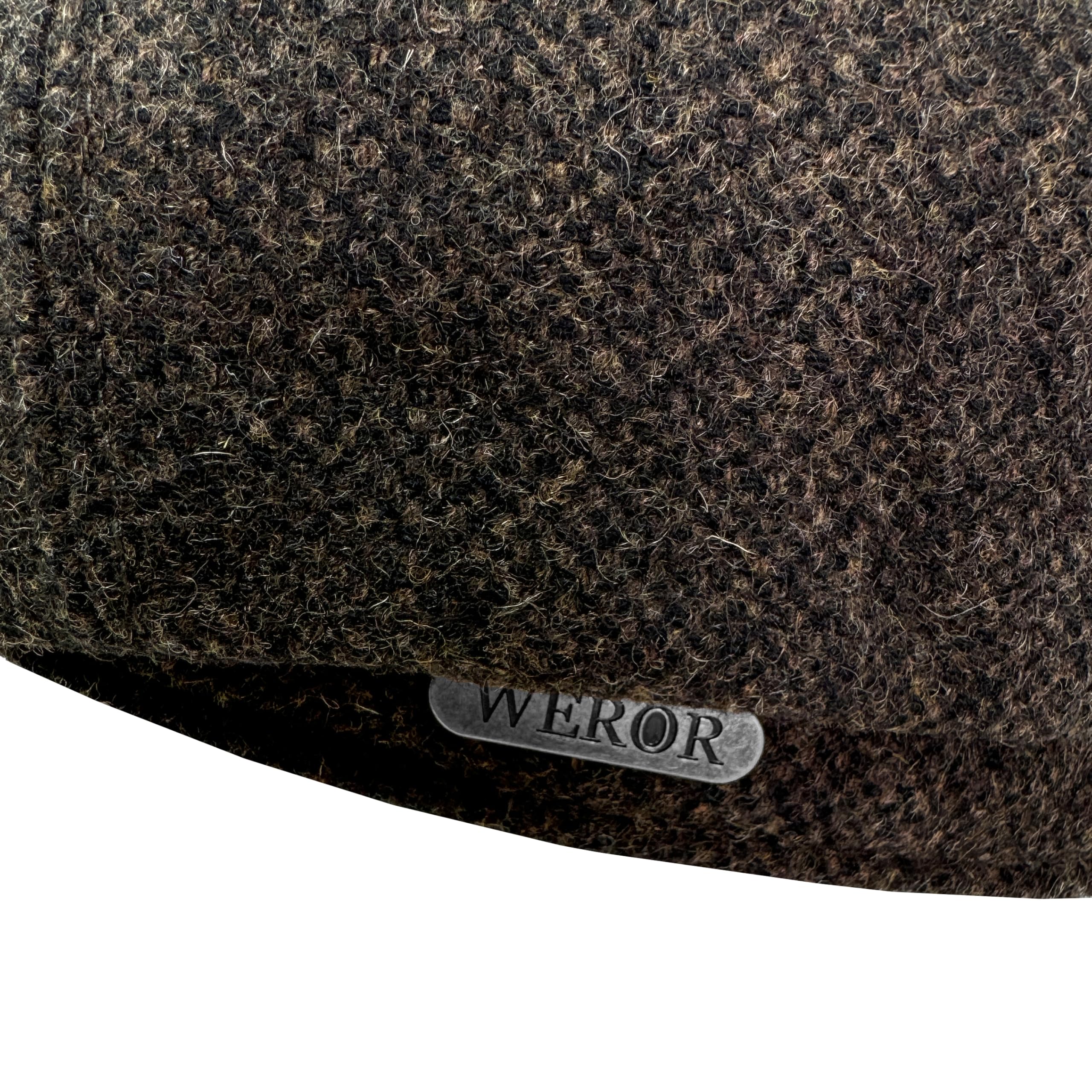 Schiebermütze Herren – Schirmmütze Flatcap Newsboy Cap – Mütze mit Steppfutter - 100% Wolle – WEROR-432.1