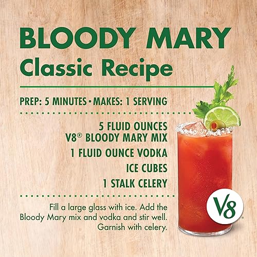Miniatura 12 de V8 Bloody Mary Mix, jugo de verduras para cócteles Bloody Mary, botella de 46 onzas líquidas (paquete de 6)