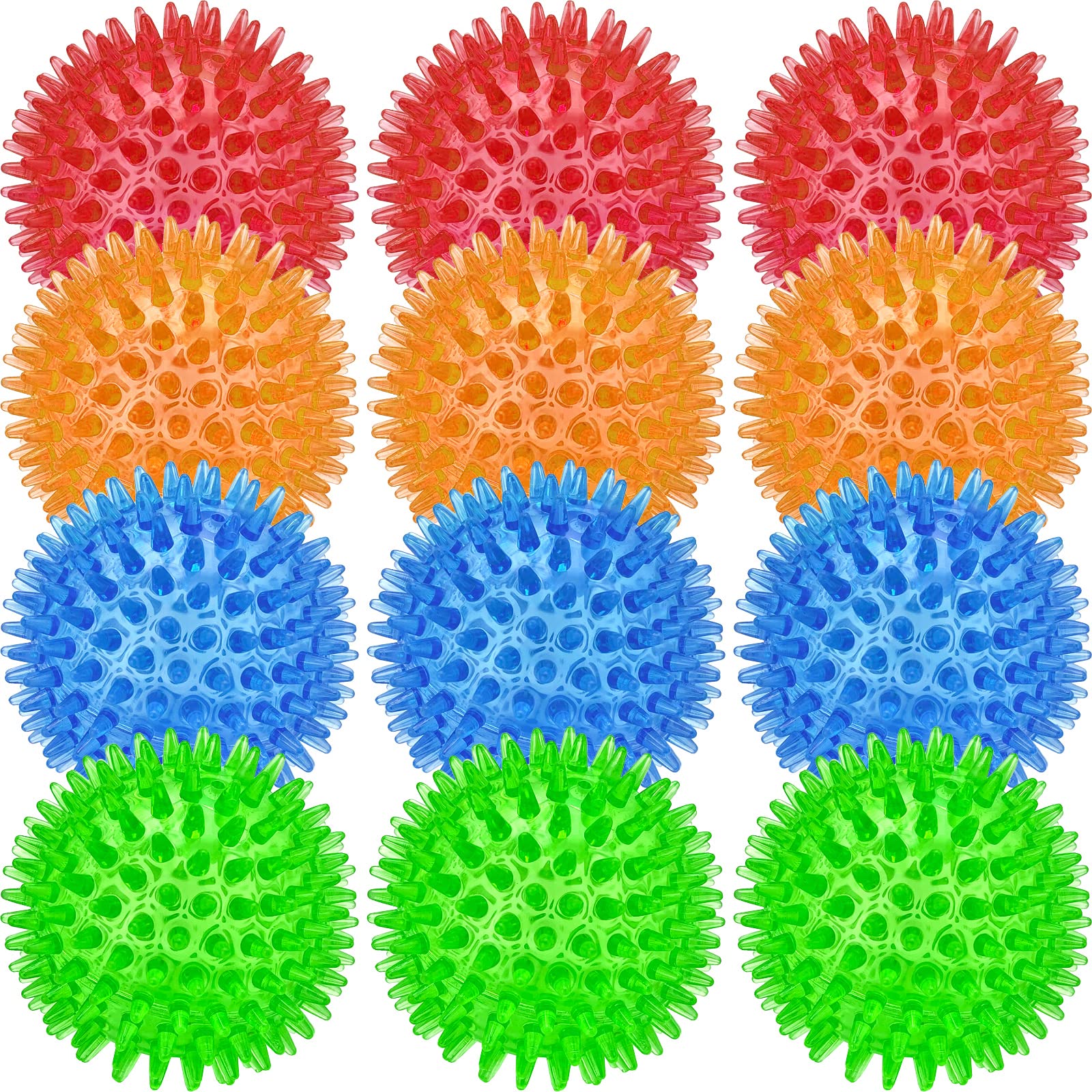 Beieverluck 12 Pack 3 5 Inch Squeaky Dog Toy Balls Spikey Dog Balls Large Dog Chew Toys for