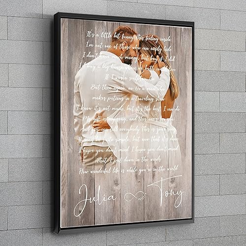 Miniatura 7 de Awesometik Letra de canción de boda con retrato personalizado de foto personalizada Primera danza canción favorita 1er aniversario renovación de