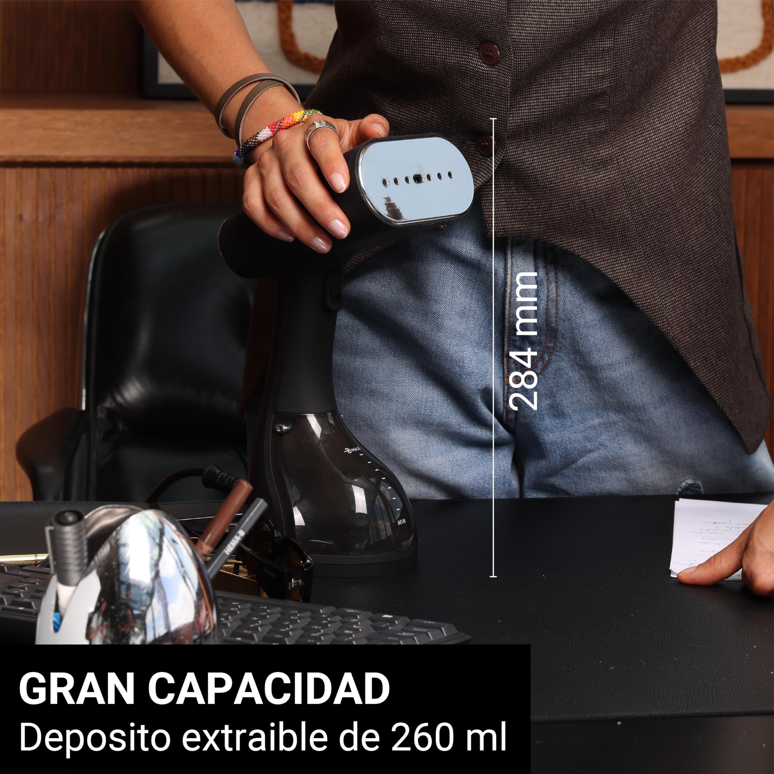 STEAMONE - Plancha de vapor 2000 W, 30 g/min - Plancha portátil - Capacidad 260 ml - Elimina el 99,99% de las impurezas - Lista en 30 segundos - Cable de 2 m - STRAVEL2 - EUST260BV2
