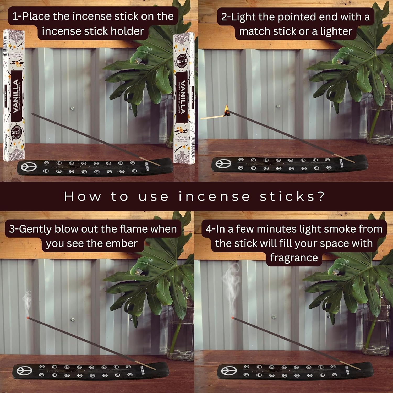 Vanilla Incense Sticks - Total 40 Insence-Sticks - Dual Pack of 20 Insense - Inciensos - Inscents - Natural Non Toxic Ingredients - Incents - Incence - Inscense - Insents - Image 4